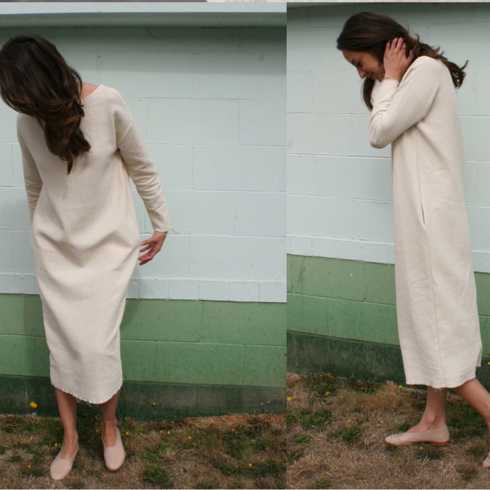 Long Sleeve Cream Dress